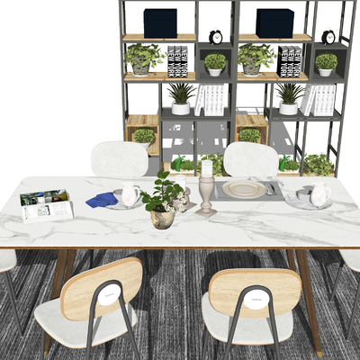 现代餐桌椅su模型