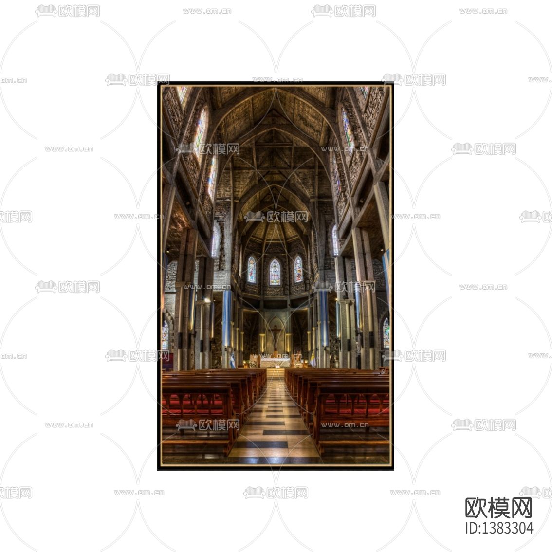 欧式古典教堂建筑室内摄影