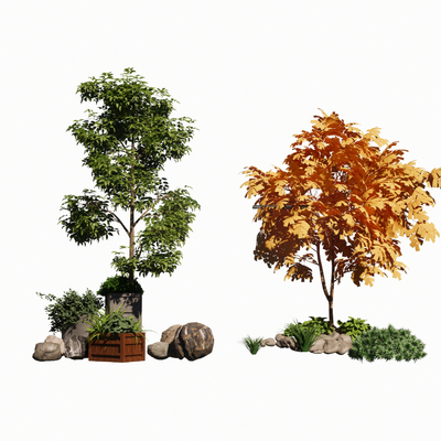  现代景观树su模型 