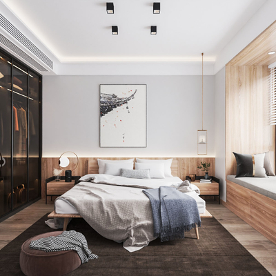  日式民宿卧室su模型 