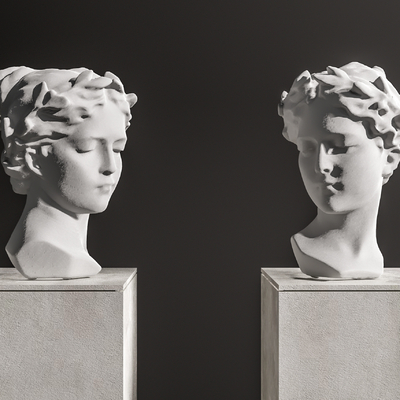 现代石膏人像雕塑su模型