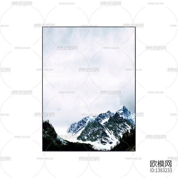 北歐簡(jiǎn)約創(chuàng)意雪峰白云攝影下載