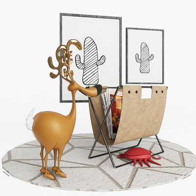  北欧儿童书架su模型 