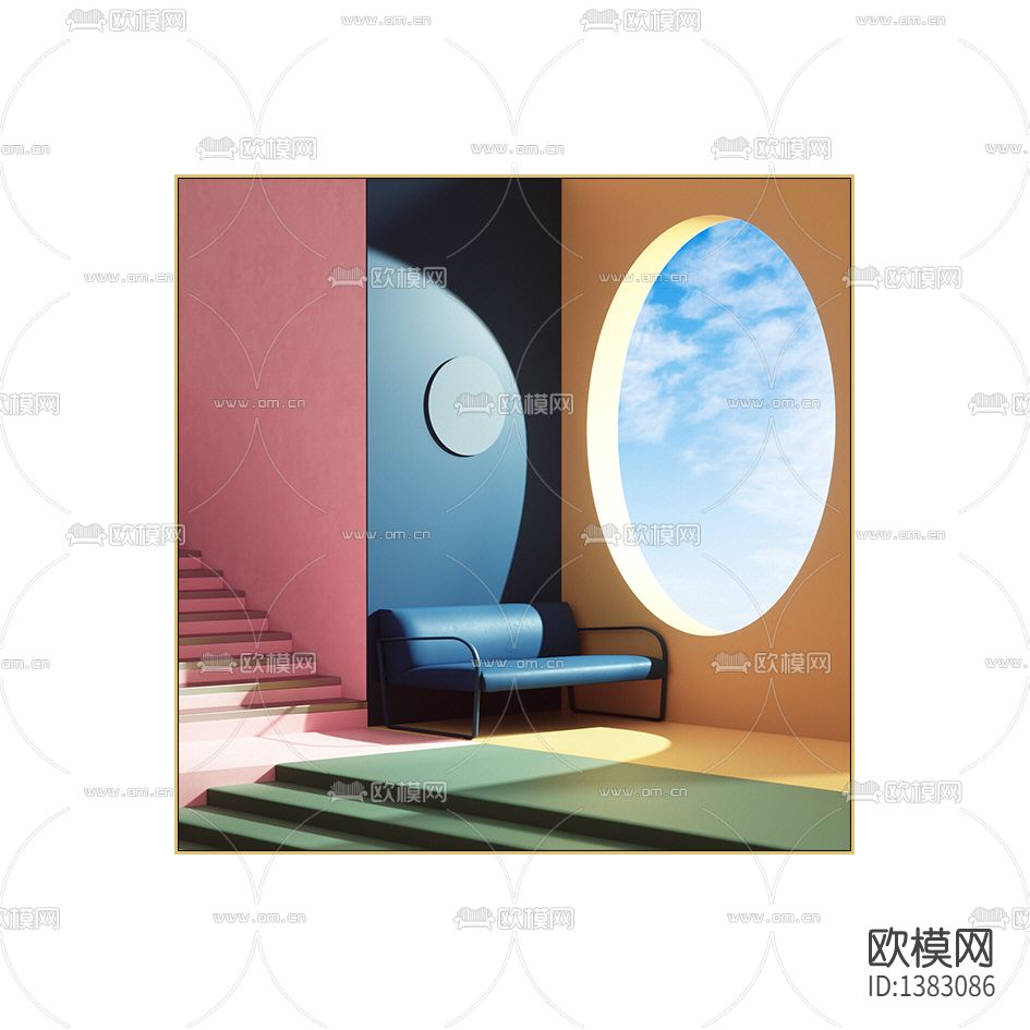 现代创意彩色几何建筑摄影下载