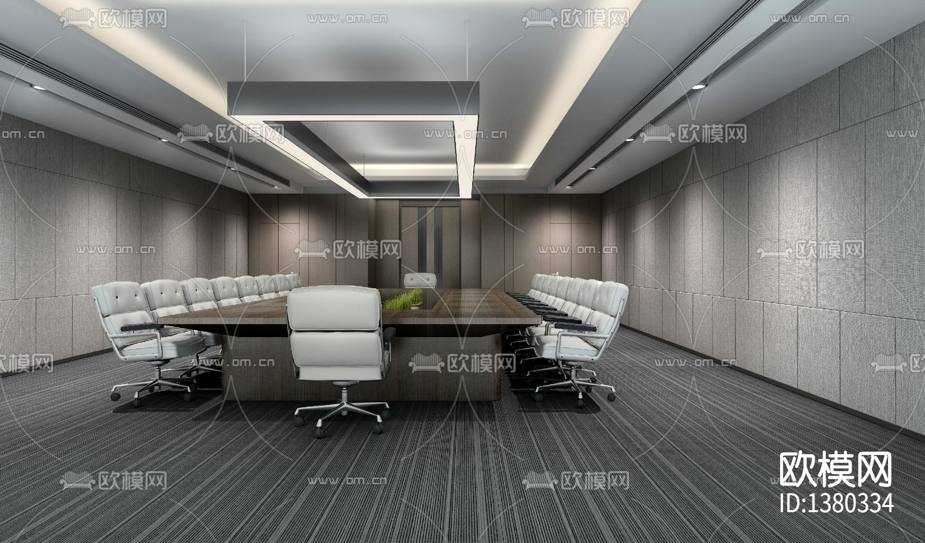 办公楼研发楼办公室cad施工图下载（渲染图4）