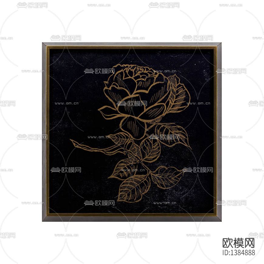 现代简约创意手绘花卉黑板画