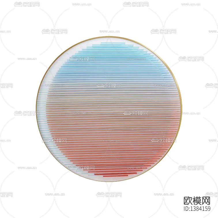 现代简约创意几何渐变色圆形装置画下载