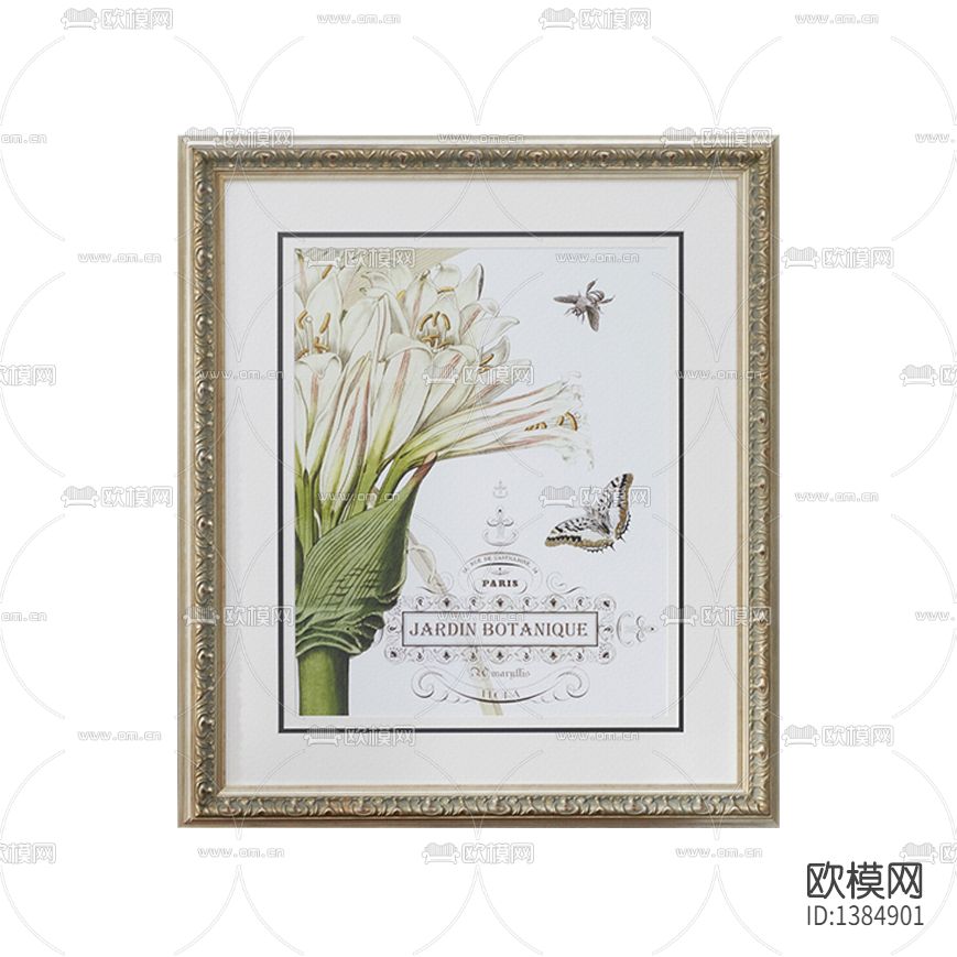 美式简约创意色彩百合手绘装饰画下载