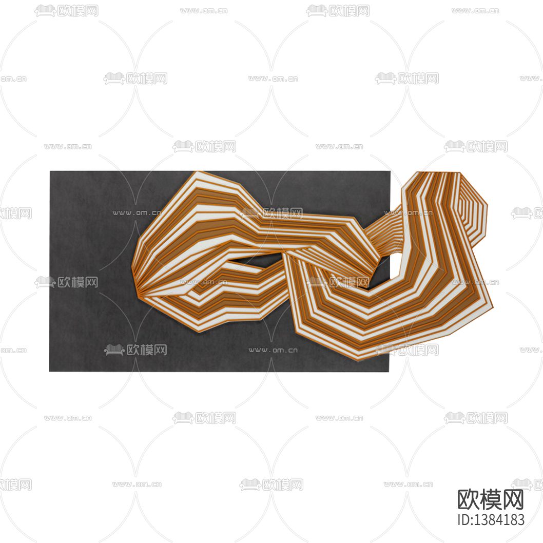 现代轻奢创意几何线条立体装置画下载