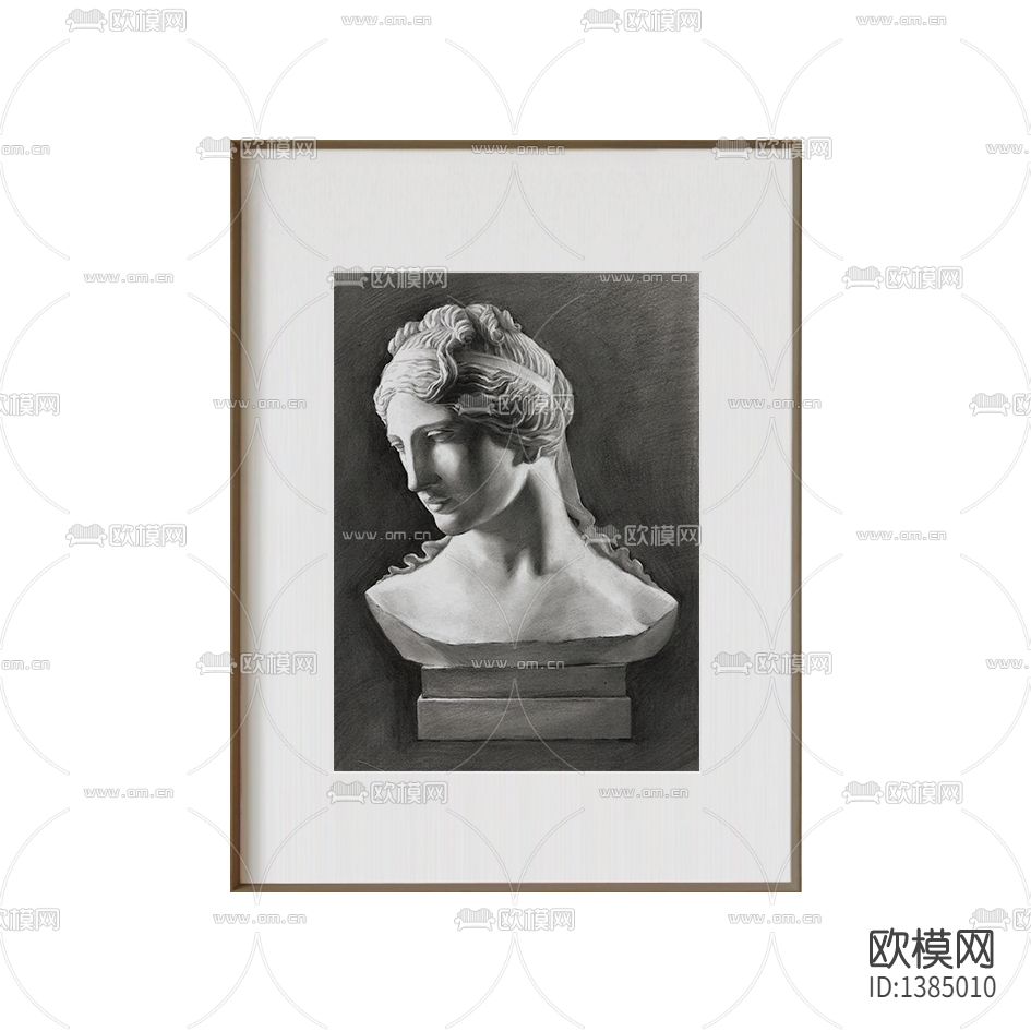 现代简约创意素描石膏装饰画下载