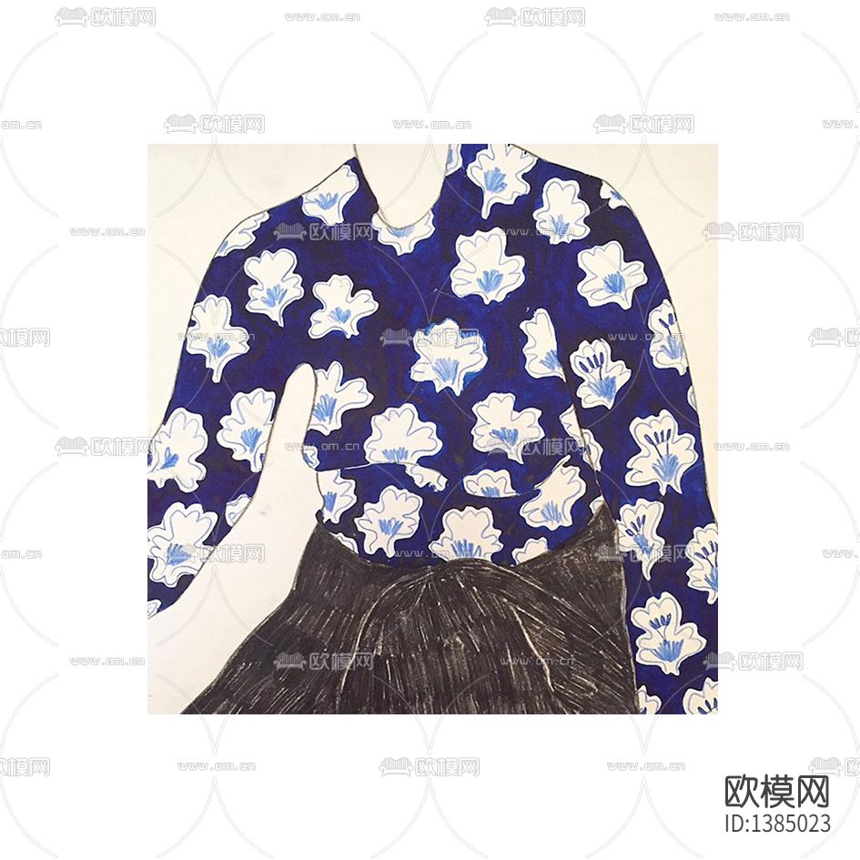 现代简约创意色彩人像装饰画下载