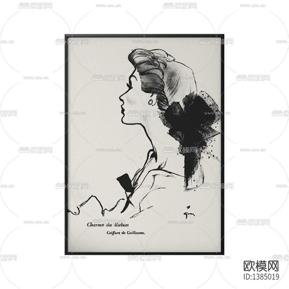 现代简约创意手绘人像装饰画下载