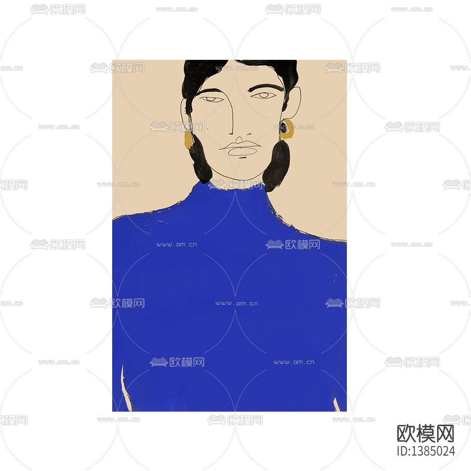 现代简约创意色彩人像装饰画