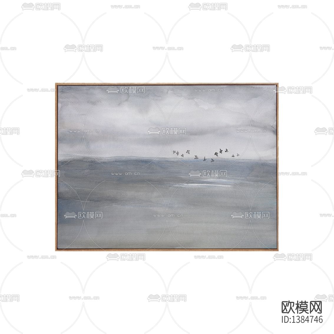 现代简约创意手绘色彩海面装饰画下载