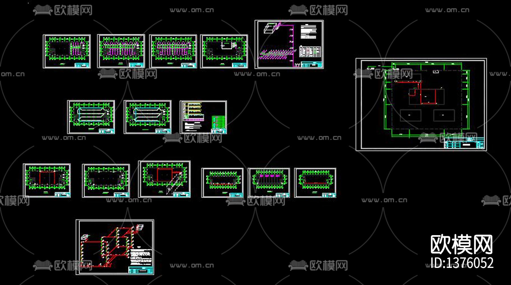 电子厂消防cad施工图下载（渲染图10）