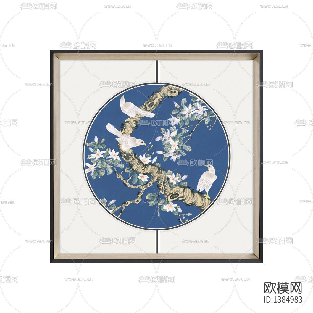新中式禅意手绘花鸟装饰画