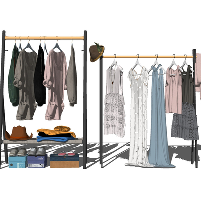  现代衣帽架su模型 