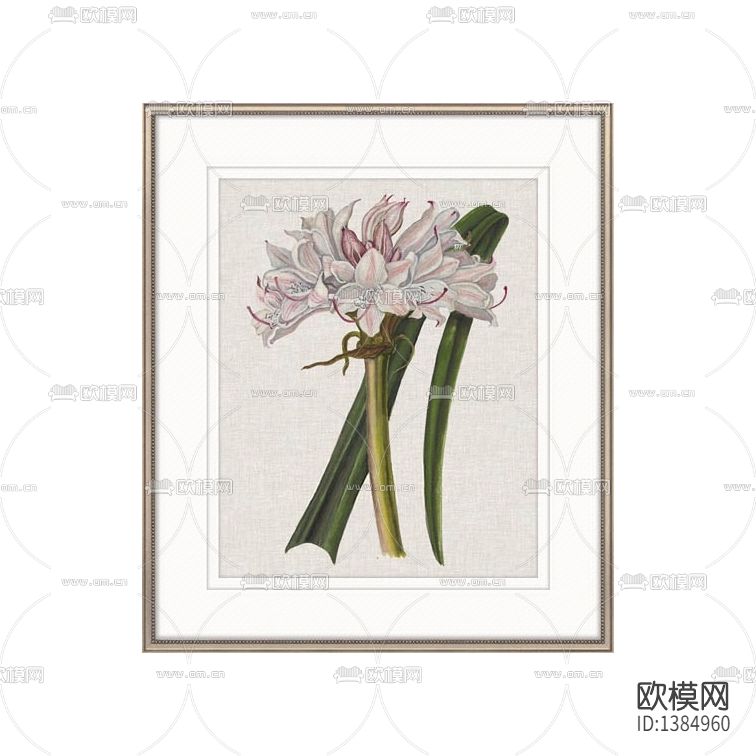 美式简约创意色彩手绘花艺装饰画下载