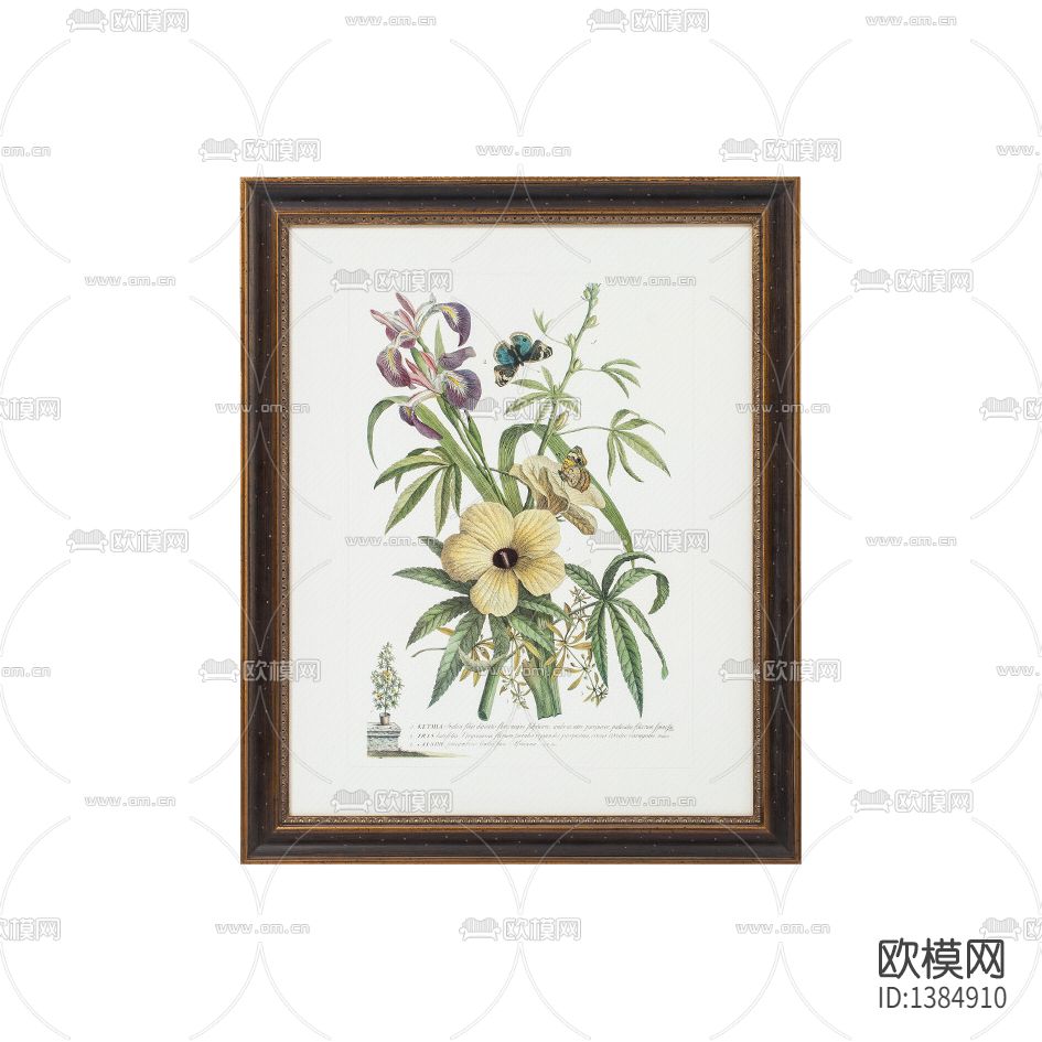 美式简约创意色彩手绘花艺装饰画