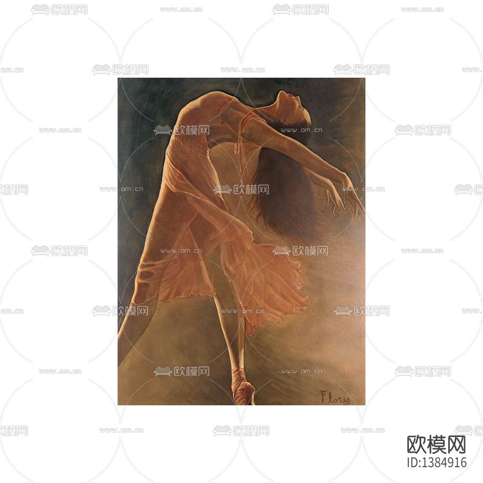 现代创意芭蕾少女彩绘速写装饰画