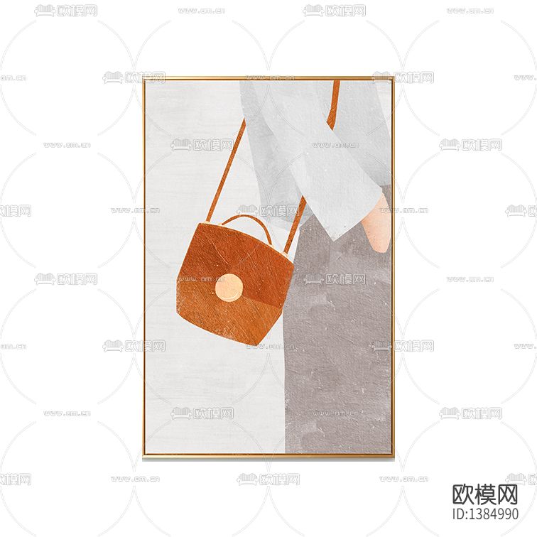 现代简约创意色彩手绘人像装饰画下载