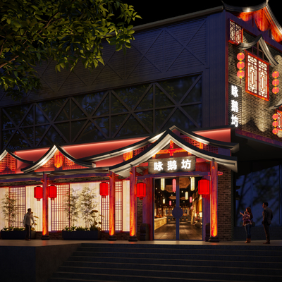 3d门面门头模型-建筑3d模型-3dmax模型免费下载-欧模网