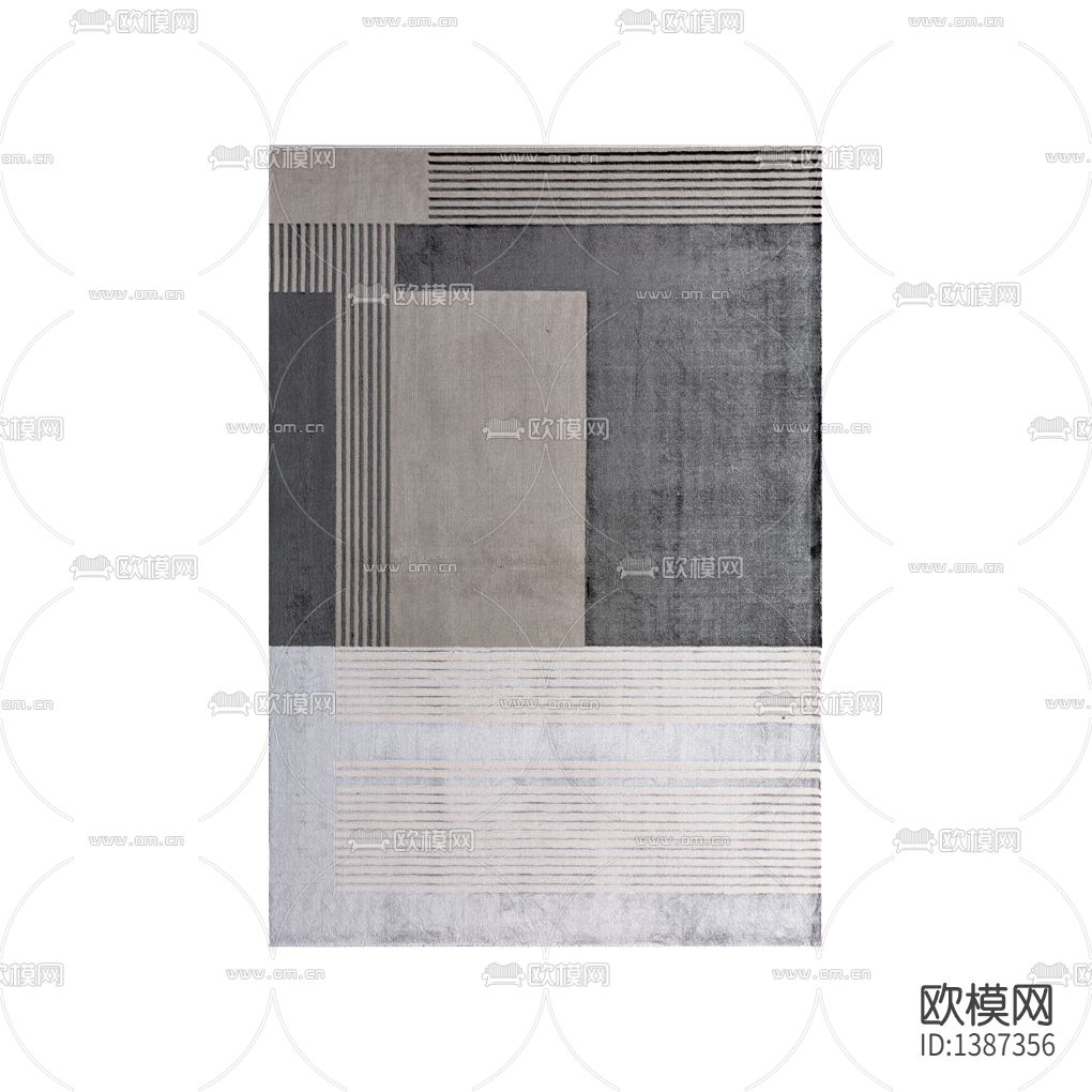现代简约创意线条纹理布艺地毯下载