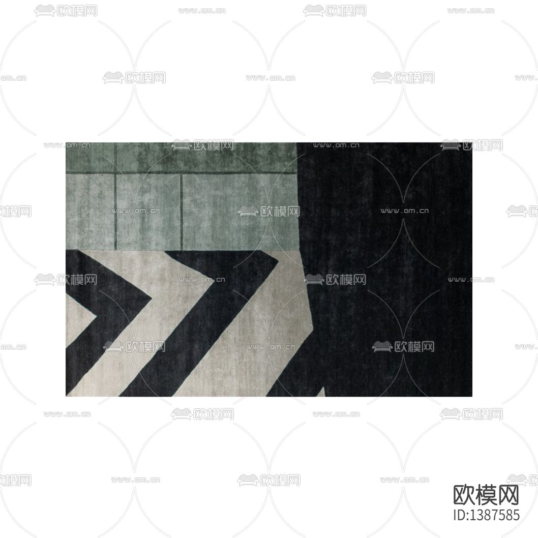 现代简约创意几何色块布艺地毯下载