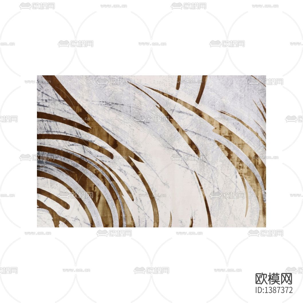 现代轻奢创意金色印花布艺地毯下载