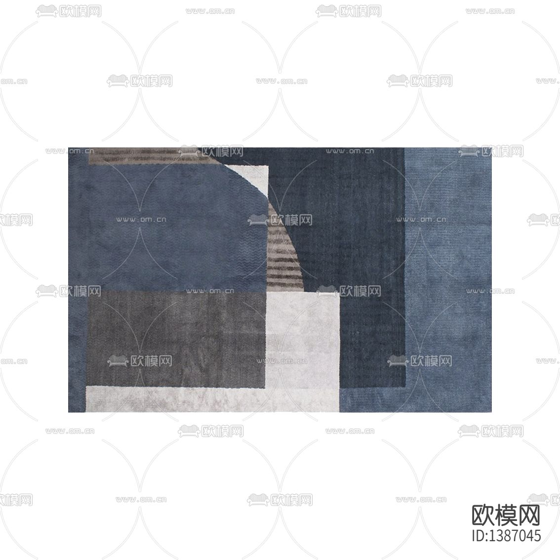 现代简约创意色块布艺地毯下载