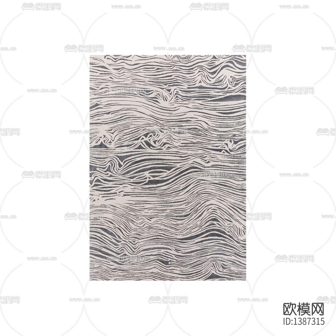 现代简约创意异形纹路布艺地毯下载