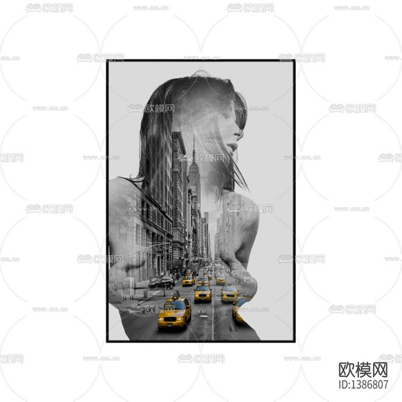 現(xiàn)代簡約創(chuàng)意人像城市攝影裝飾畫下載