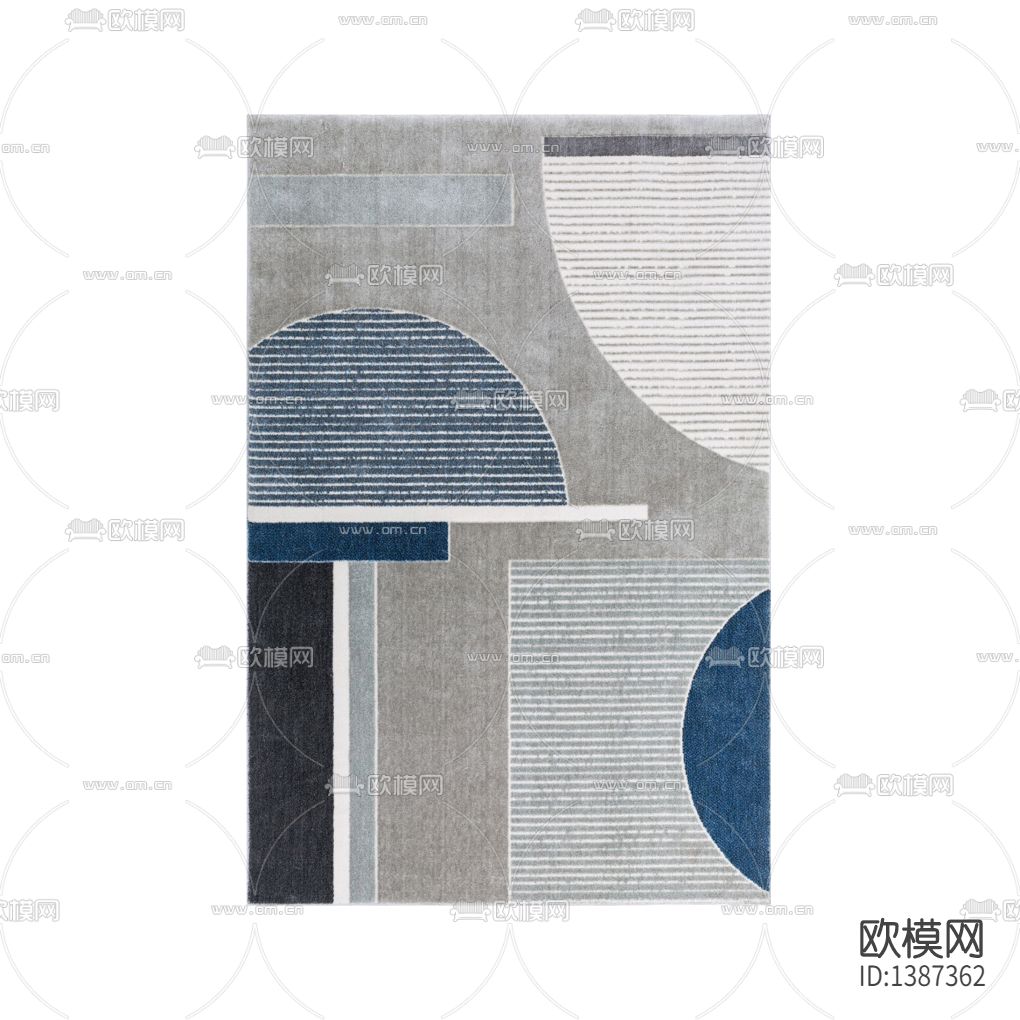 现代简约创意线条纹理布艺地毯下载