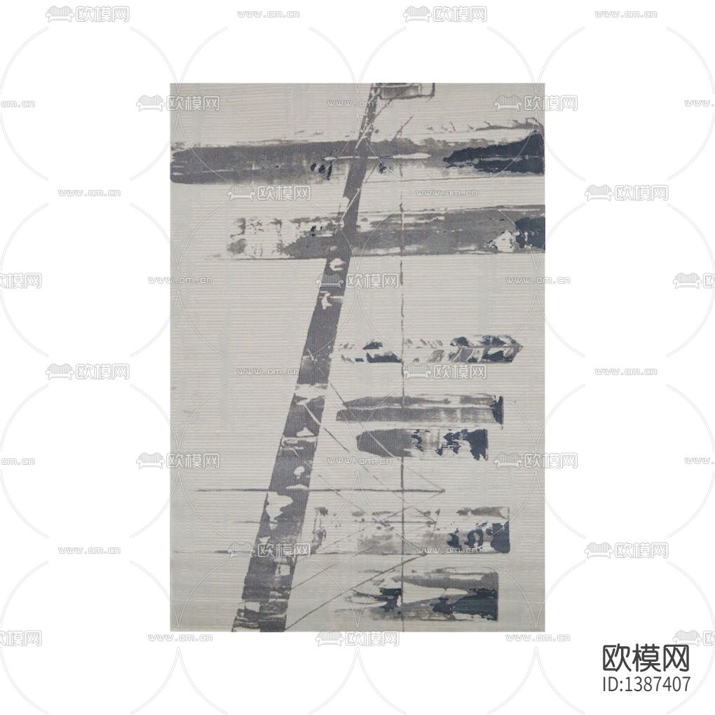 现代简约创意诧寂风灰色布艺地毯下载