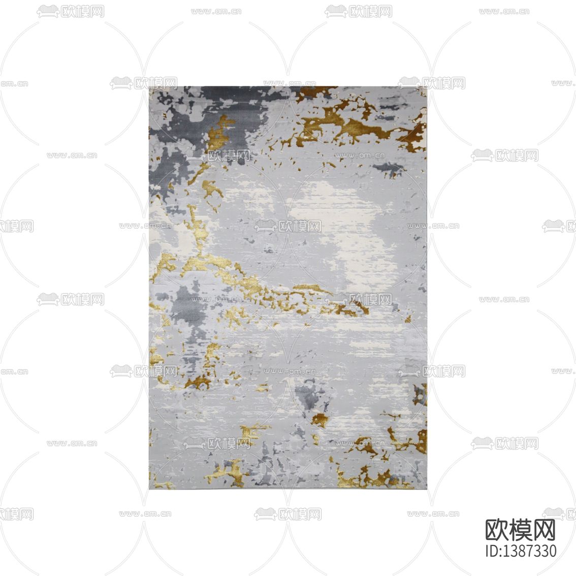 现代轻奢创意灰色描金布艺地毯下载