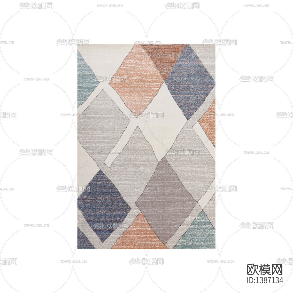 北欧简约创意几何色块布艺地毯下载