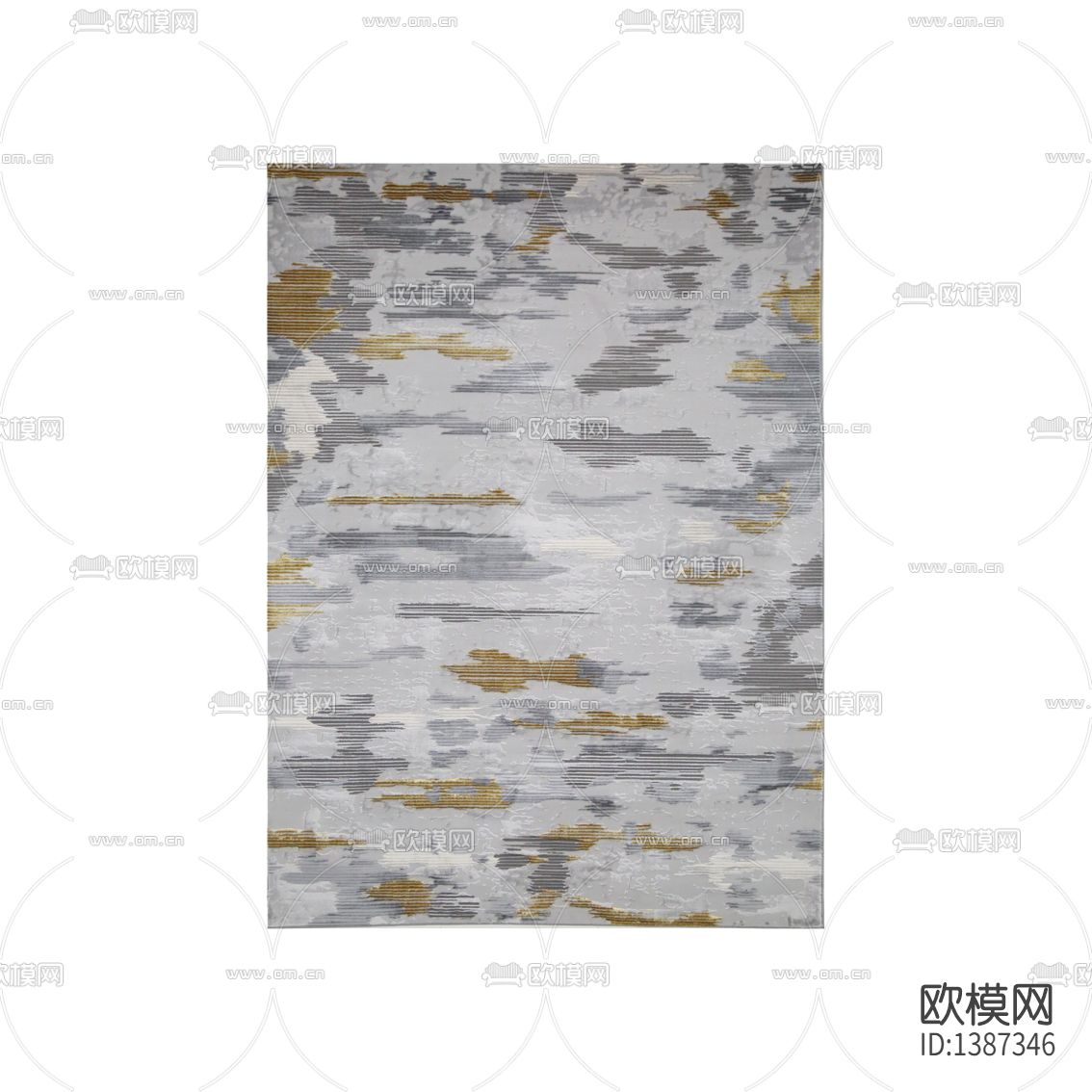 现代轻奢创意灰色描金布艺地毯下载