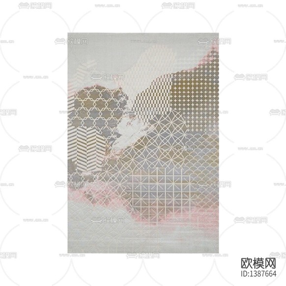 北歐簡約創(chuàng)意幾何線條布藝地毯下載