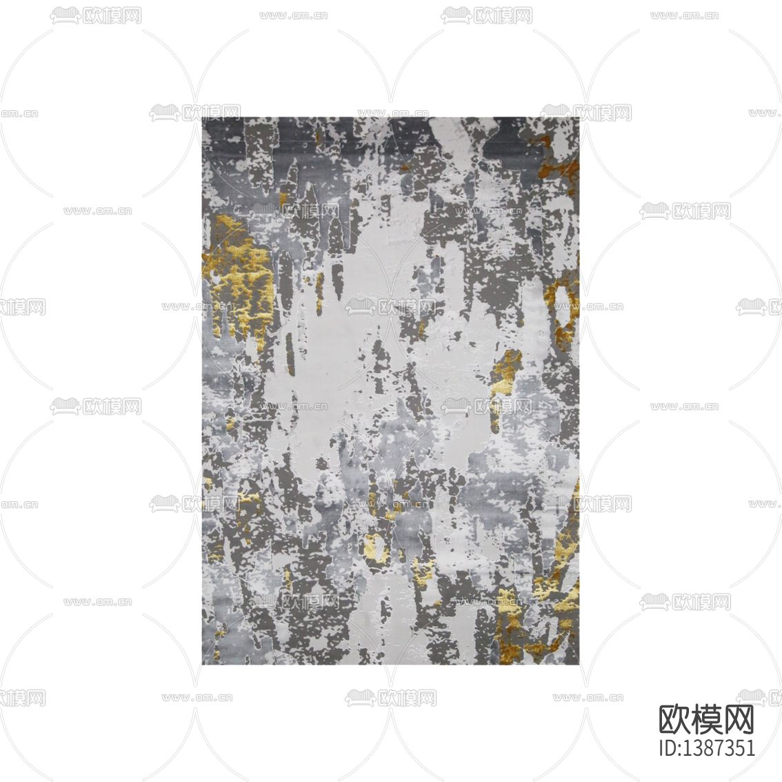 现代轻奢创意灰色描金布艺地毯下载