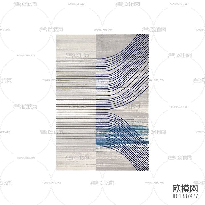 现代简约创意线条印花布艺地毯下载