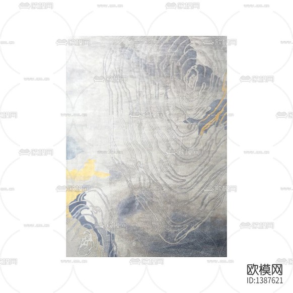 新中式輕奢云紋印痕布藝地毯下載