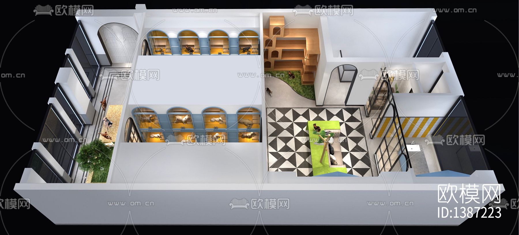 宠物店cad施工图下载（渲染图3）