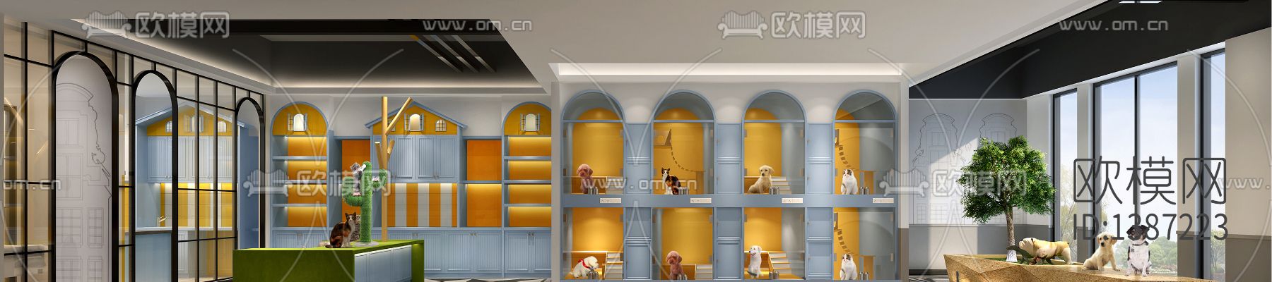 宠物店cad施工图下载（渲染图4）