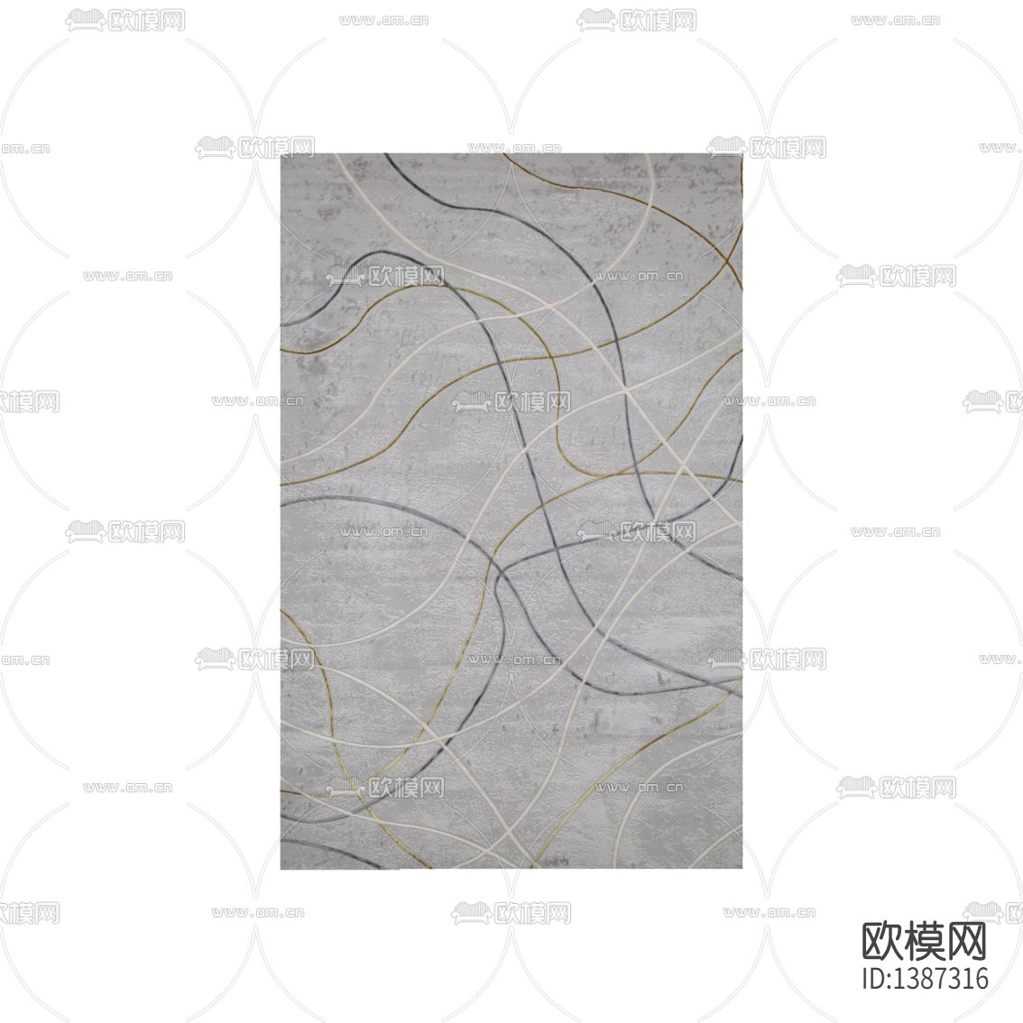 北欧简约创意不规则线条布艺地毯下载