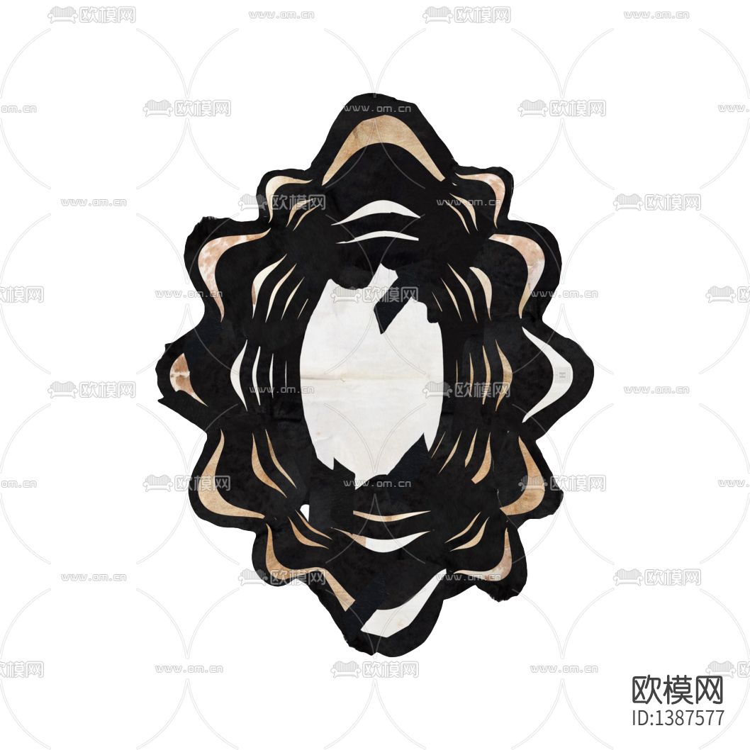 现代简约创意异形布艺地毯下载