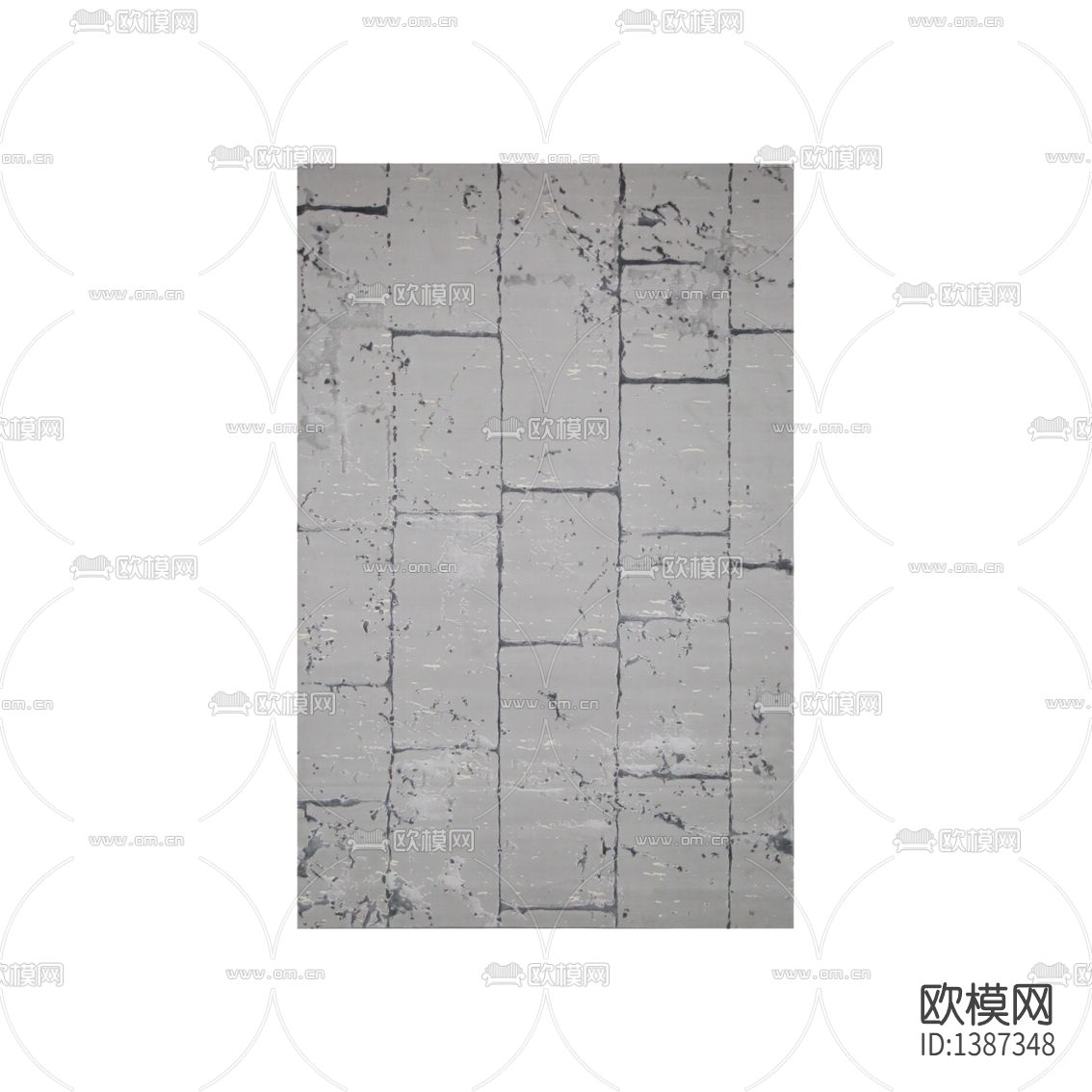 现代简约创意混凝土砖印花布艺地毯下载