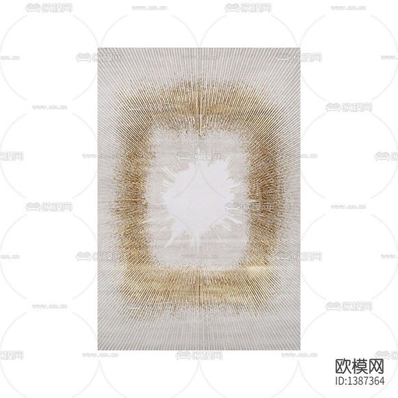 新中式創(chuàng)意金色放射線布藝地毯下載