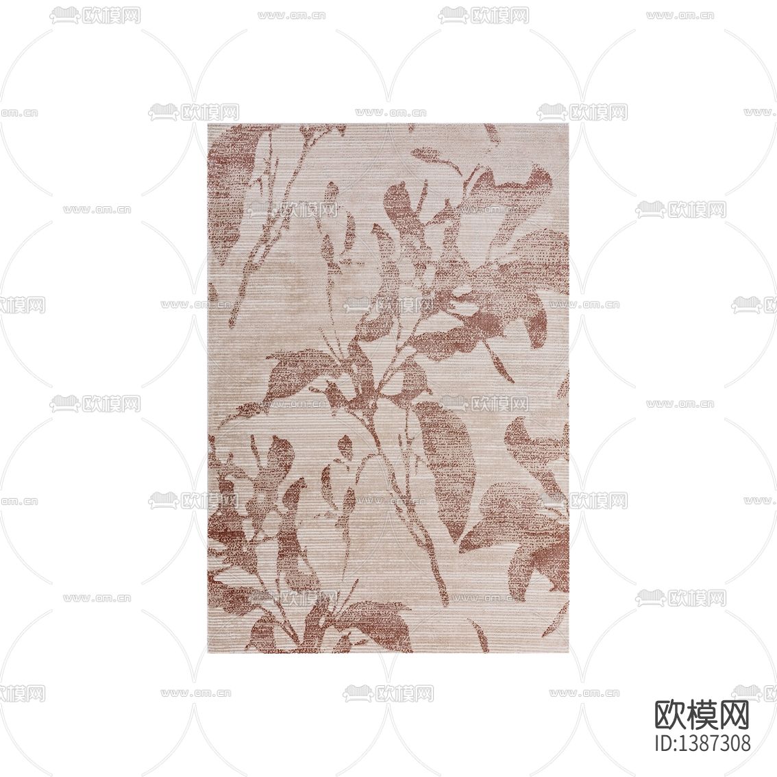 现代简约创意树叶印花布艺地毯下载