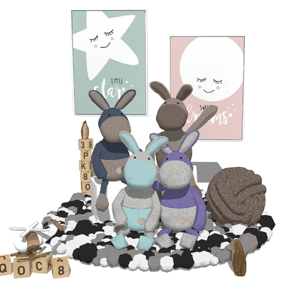  现代儿童玩偶公仔su模型 