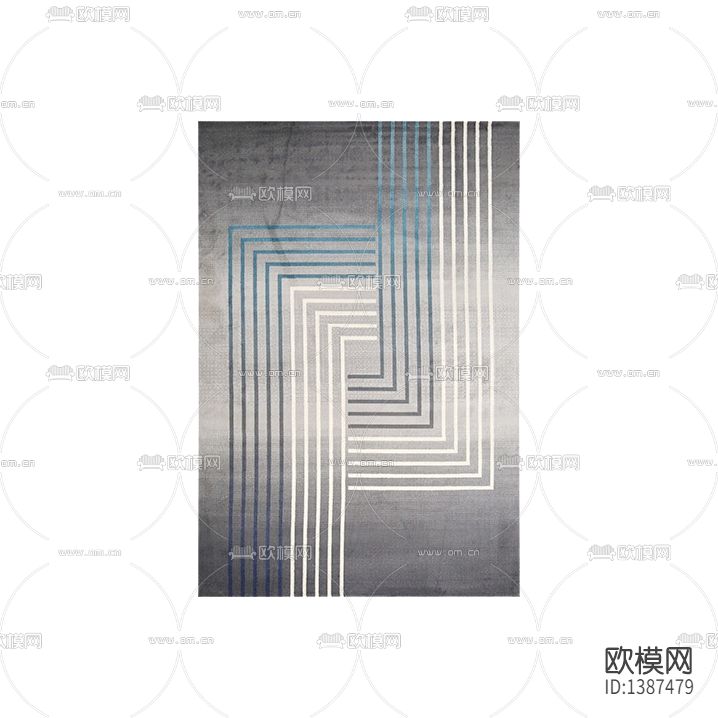 现代简约创意线条印花布艺地毯下载